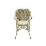 Feros Tango – Stapelbarer Bistrostuhl Rattan, Bambus/Weiß/Schwarz – Bild 4