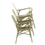 Feros Tango – Stapelbarer Bistrostuhl Rattan, Bambus/Weiß/Schwarz – Bild 6