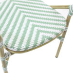 Feros Tango – Stapelbarer Bistrostuhl Rattan, Bambus/Weiß/Pastellgrün – Bild 5