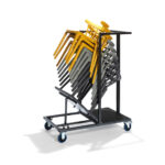 Feros Trolley Uni Stack - für alle stapelbaren Stühle und Barhocker, Hammerite Silber – Bild 3