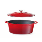 Hendi Emaillierter Gusseisentopf, 6,88L, Rot, 405x255x(H)134mm – Bild 2