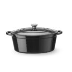Hendi Emaillierter Gusseisentopf, 6,88L, Schwarz, 405x255x(H)134mm