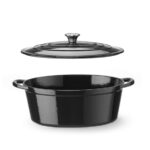 Hendi Emaillierter Gusseisentopf, 6,88L, Schwarz, 405x255x(H)134mm – Bild 2