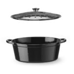 Hendi Emaillierter Gusseisentopf, 6,88L, Schwarz, 405x255x(H)134mm – Bild 3