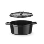 Hendi Emaillierter Gusseisentopf, 3,7L, Schwarz, 317x240x(H)105mm – Bild 2