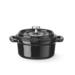 Hendi Emaillierter Gusseisentopf, 0,27L, Schwarz, 130x100x(H)48mm