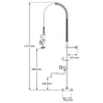 Geschirrbrause mit Mischbatterie, Zweiloch-Wandmontage, mit Wasserhahn, zwei Mischventile – Bild 3