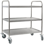 Stalgast Edelstahl Servierwagen, mit drei Borden, 845 x 525 x 940 mm (BxTxH)