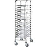 Stalgast Tablettwagen aus Edelstahl, passend für 16 x Tablett 600 x 400 mm, 470 x 620 x 1735 mm (BxTxH) – Bild 2