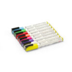 Hendi Kreidemarker 3 mm, Marker 1x weiß, 1x rot, 1x blau, 1x grün, 1x gelb, 1x violett, 1x orange und 1x pink – Bild 3
