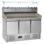 Tefcold Pizzatisch inkl. Kühlaufsatz PT1365 + GVC33-140, SS 201 / SS 304, EEK C