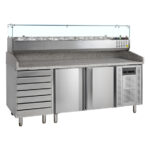 Tefcold Pizzatisch inkl. Kühlaufsatz PT1310 + GVC38-200, SS 201 / SS 304, EEK B