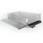 Lagerregal aus verchromten Stahl, Abmessung 900x400x1800 mm (BxTxH) – Bild 3