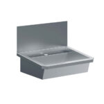 Combisteel Edelstahl Waschbecken 1 Ablasshahn 600mm Ablaufstopfen Und Schutzwand Inklusive, Exklusiv Hahn
