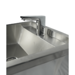 Combisteel Edelstahl Waschbecken 1 Ablasshahn 600mm Ablaufstopfen Und Schutzwand Inklusive, Exklusiv Hahn – Bild 9