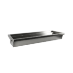 Combisteel Edelstahl Waschbecken 2 Ablasshahne 1200mm Ablaufstopfen Und Schutzwand Inklusive, Exklusiv Hahne – Bild 2
