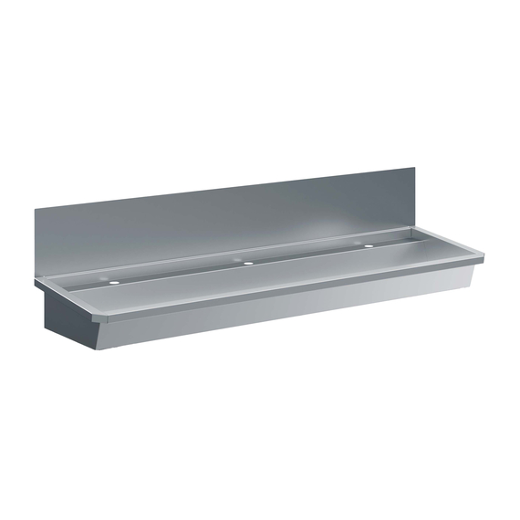 7013_4610_1.jpg Combisteel Edelstahl Waschbecken 3 Ablasshahne 1800mm Ablaufstopfen Und Schutzwand Inklusive, Exklusiv Hahne – Bild 1