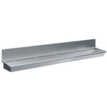 Combisteel Edelstahl Waschbecken 5 Ablasshahne 3000mm Ablaufstopfen Und Schutzwand Inklusive, Exklusiv Hahne