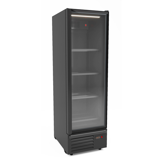 7072_1100.jpg Combisteel Kühlschrank 1 Glastür Schwarz 550L – Bild 1