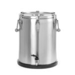 Hendi Isolierter tragbarer Behälter - mit Ablasshahn, Profi Line, 25L, Silber, ⌀330x(H)430mm