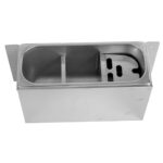 Combisteel Spülbecke für Eislöffel 330X120X150 mit Wasserablaufloch, Wasseranschluss Und Überlaufrohr