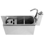 Combisteel Spülbecke für Eislöffel mit Wasserhahn 380X120X150 mit Wasserablaufloch, Wasseranschluss Und Überlaufrohr