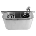 Combisteel Spülbecke für Eislöffel mit Eislöffeldusche 410X120X270 mit Wasserablaufloch, Wasseranschluss Und Überlaufrohr – Breite 410 – Art.-Nr.: 7108.0030