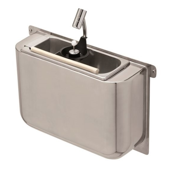 7108_0035-15007.jpg Combisteel Spülbecke für Eislöffel mit Eislöffeldusche 410X120X270 mit Wasserablaufloch, Wasseranschluss Und Überlaufrohr – Breite 410 – Art.-Nr.: 7108.0035 – Bild 1