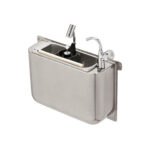 Combisteel Spülbecke für Eislöffel mit Wasserhahn Und Eislöffeldusche 410X120X270 mit Wasserablaufloch, Wasseranschluss Und Überlaufrohr