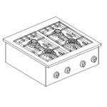 Combisteel Gasherd 4 Br. 14Kw