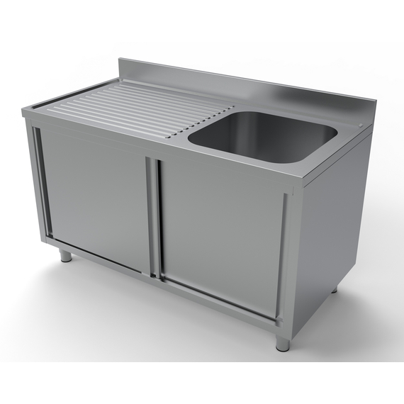 7333_0915-15765.jpg Combisteel 700 Spültisch Schiebetüren 1 Rechts 1400 – Bild 1