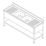 Combisteel 700 Spültisch Grundboden Demontabel 2 Midden 2400 – Bild 2
