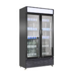 Combisteel Kühlschrank 2 Glastüren Bez-780 Gd Schwarz