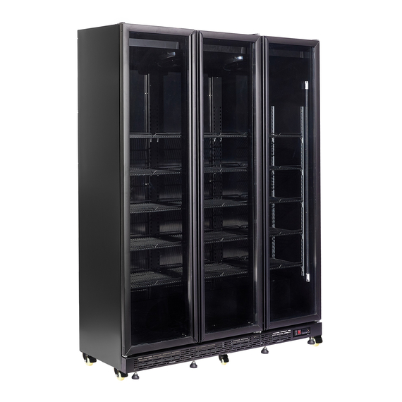 7455_1920-1925_3.jpg Combisteel Kühlschrank 3 Glastüren Schwarz Nap-1200 Ht - mit Türheizung – Bild 1