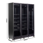 Combisteel Kühlschrank 3 Glastüren Schwarz Nap-1200 Ht - mit Türheizung – Bild 10