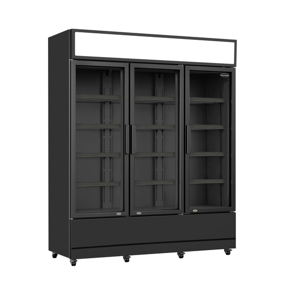 7455_2115_flat_canopy.jpg Combisteel Kühlschrank 3 Glastüren Schwarz Fcu-1200 Bl – Bild 1