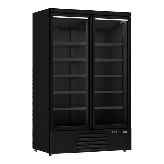 7455_2230_new_front_panel.jpg Combisteel Kühlschrank 2 Glastüren Schwarz Jde-1000R Bl – Bild 1