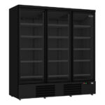 Combisteel Kühlschrank 3 Glastüren Schwarz Jde-1530R Bl