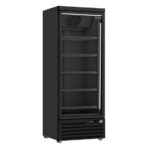 Combisteel Tiefkühlschrank 1 Glastür Schwarz Jde-600F Bl