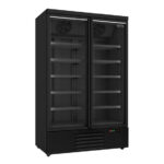 Combisteel Tiefkühlschrank 2 Glastüren Schwarz Jde-1000F Bl