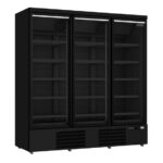 Combisteel Tiefkühlschrank 3 Glastüren Schwarz Jde-1530F Bl