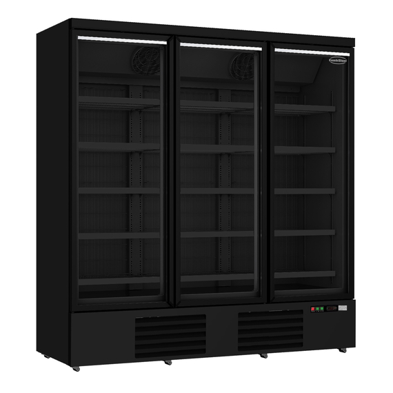 7455_2250_new_front_panel.jpg Combisteel Tiefkühlschrank 3 Glastüren Schwarz Jde-1530F Bl – Bild 1