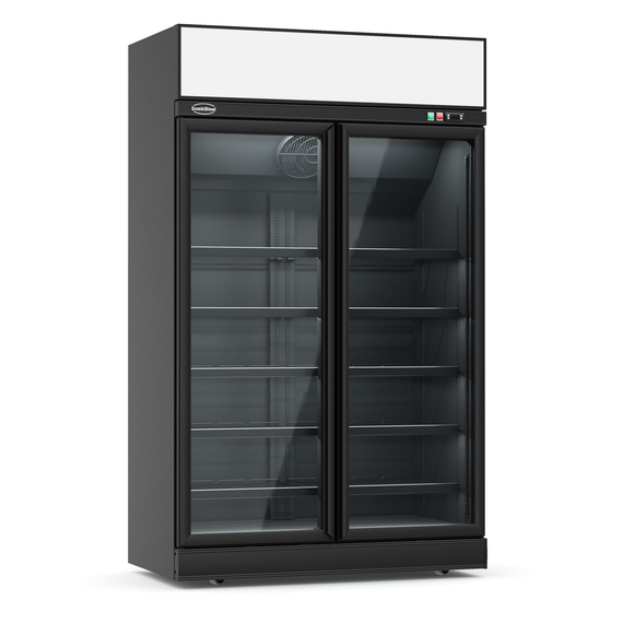 7455_2405-10202.jpg Combisteel Kühlschrank 2 Glastüren Schwarz Ins-1000R Bl – Bild 1