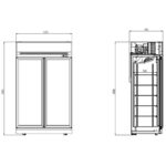 Combisteel Kühlschrank 2 Glastüren Schwarz Ins-1000R Bl – Bild 2