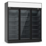 Combisteel Kühlschrank 3 Glastüren Schwarz Ins-1530R Bl