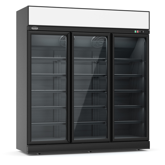 7455_2415-10203.jpg Combisteel Kühlschrank 3 Glastüren Schwarz Ins-1530R Bl – Bild 1