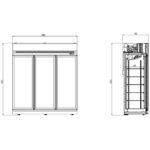 Combisteel Kühlschrank 3 Glastüren Schwarz Ins-1530R Bl – Bild 2