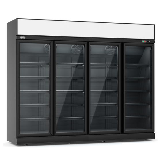 7455_2417-14447.jpg Combisteel Kühlschrank 4 Glastüren Schwarz Ins-2060R Bl – Bild 1