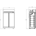Combisteel INS-1000F Tiefkühlschrank 2 Glastüren Ins-1000F – Bild 2