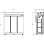 Combisteel Tiefkühlschrank 3 Glastüren Schwarz Ins-1530F Bl – Bild 2